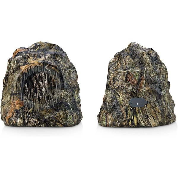 Ihome Rechargeable Bluetooth Outdoor Mossy Country Camo Rock Speakers Set of 2 IHRK-400MOBC-PR